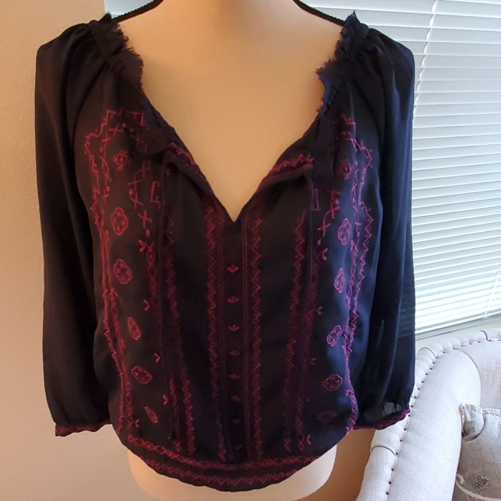 American Eagle Stitched Blouse Size Small